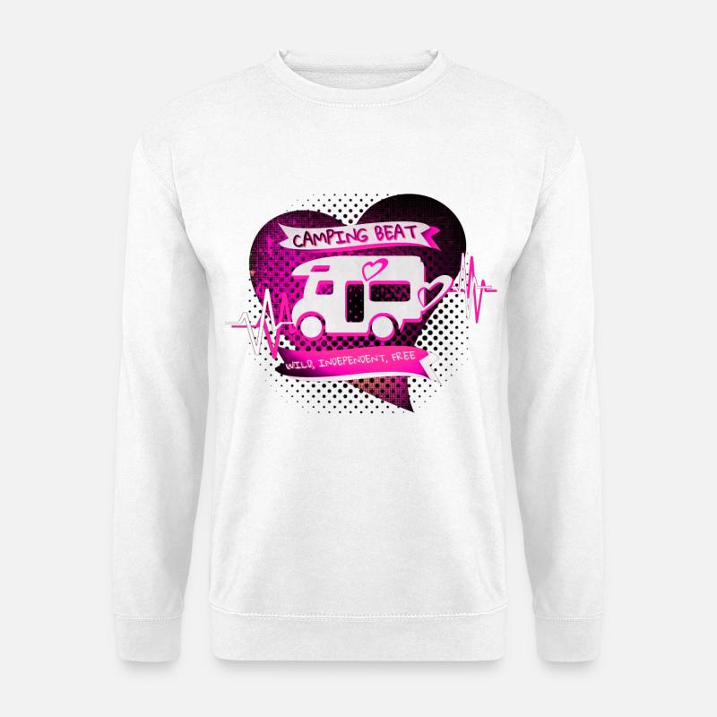 Camping Beat: Wildes Camperleben - Unisex Pullover - Weiß