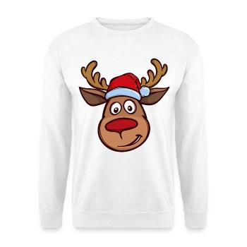 Weihnachten Rentier Gesicht - Unisex Pullover - Weiß - Vorne