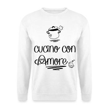 Cuisiner avec amour - Sweat-shirt Unisexe - blanc - Devant