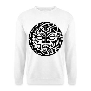 Black Polynesian skull - Unisex Sweatshirt - white - Front