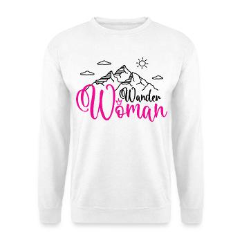 Wander Woman Wanderwoman Wandern Berge - Unisex Pullover - Weiß - Vorne