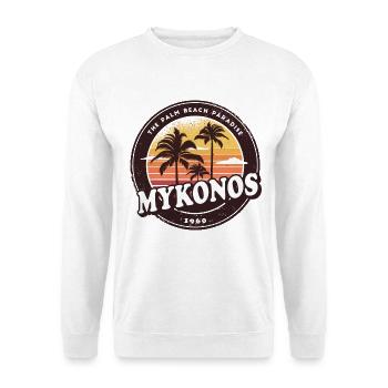 Mykonos Griechenland Vintage Beach Design - Unisex Pullover - Weiß - Vorne