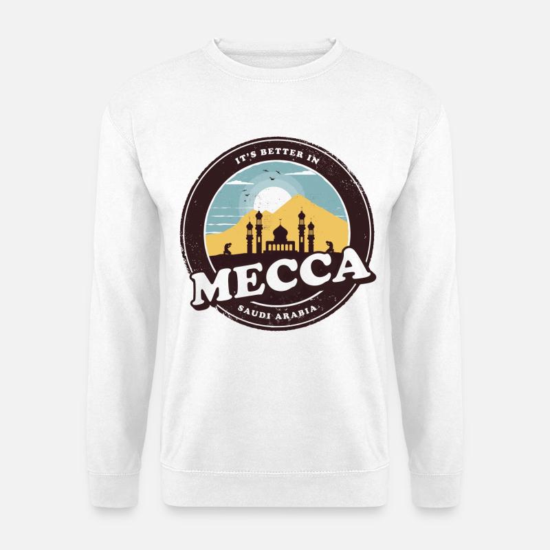 Mekka Saudi Arabien Moschee Design - Unisex Pullover - Weiß