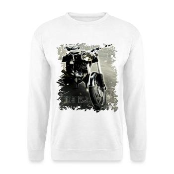 MZ RT 125 Zschopau - Unisex Pullover - Weiß - Vorne - Alina (178cm) & Michal (187cm)
