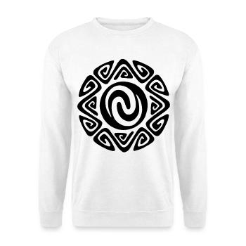 Polynesian black tribal symbol - Unisex Sweatshirt - white - Front