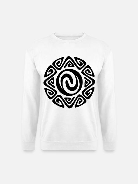 Polynesian black tribal symbol - Unisex Sweatshirt - white