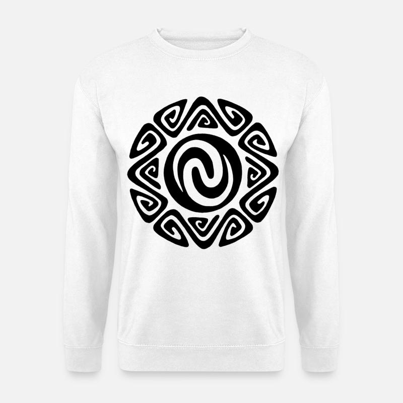 Polynesisches Schwarzes Tribal-Symbol - Unisex Pullover - Weiß