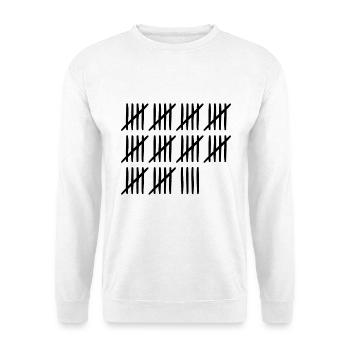 54 anniversaire Liste-barres - 54 ans - Sweat-shirt Unisexe - blanc - Devant