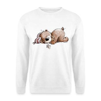 Droll Brown Bear Sleeps And Dreams - Unisex Sweatshirt - white - Front