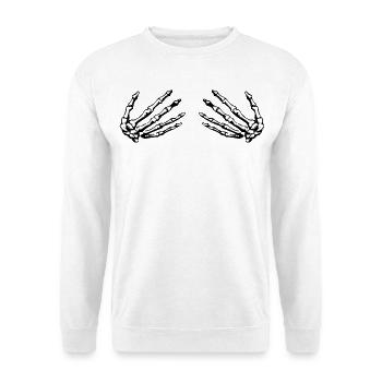 skeleton hands holding boobs - Unisex Sweatshirt - white - Front