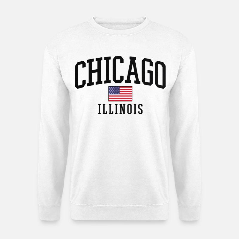 Chicago Flag Vintage Collegiate - Unisex Pullover - Weiß