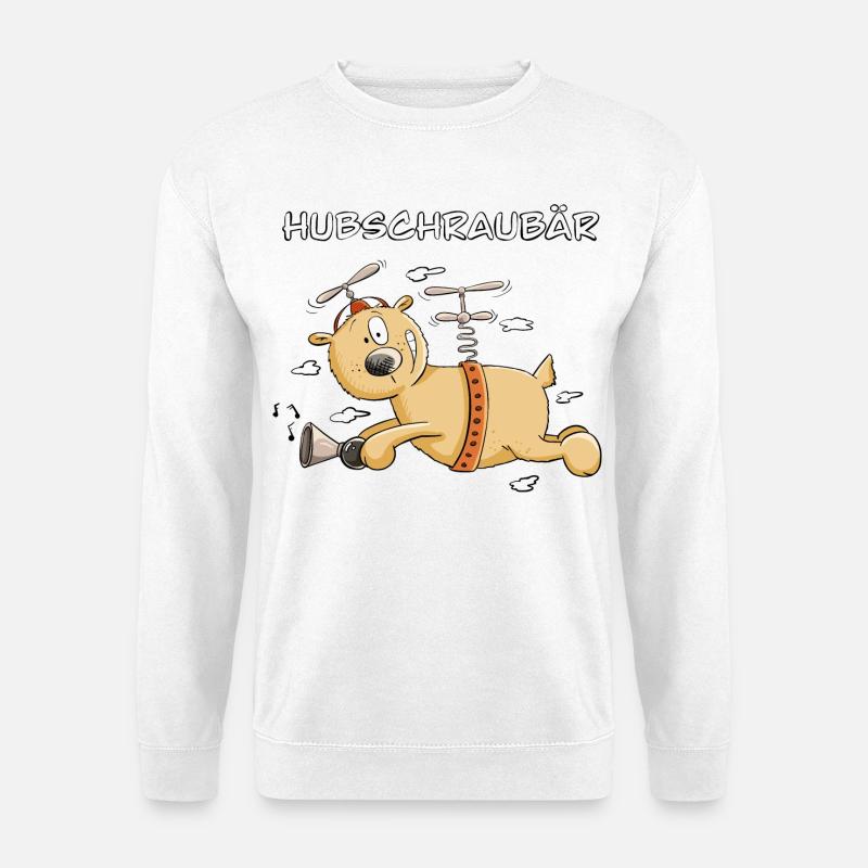 Hubschrauber Bär I Hubschraubär - Unisex Pullover - Weiß