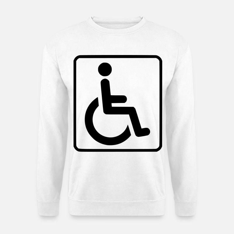 Rollstuhlsymbol für Behinderte # - Unisex Pullover - Weiß