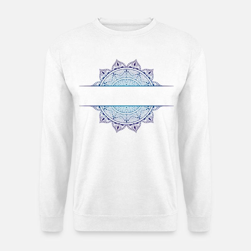 Mandala Cyan Magenta - Unisex Pullover - Weiß