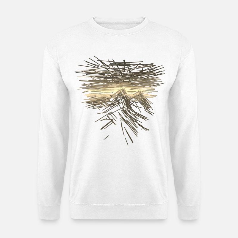 Berg abstrakt - Unisex Pullover - Weiß