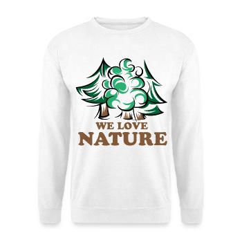 Natur Bäume Wald Symbol Icon Logo Illustration - Unisex Pullover - Weiß - Vorne