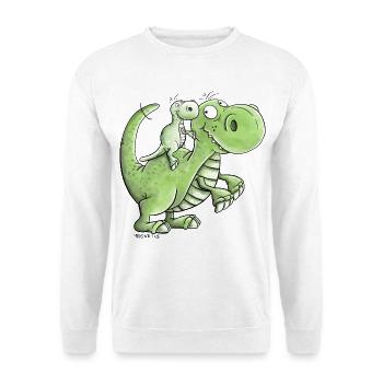 Geschwister Dinosaurier I Papa und Sohn I Tochter - Unisex Pullover - Weiß - Vorne