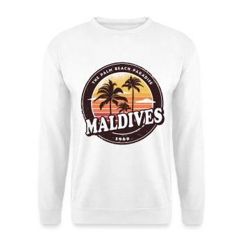 Malediven Vintage Beach Design / Geschenkidee - Unisex Pullover - Weiß - Vorne