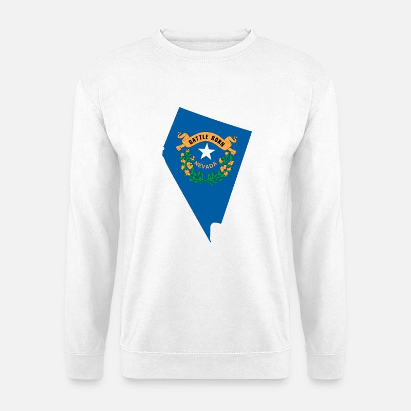 Nevada USA State Nevada Flag Map - Unisex Sweatshirt - white