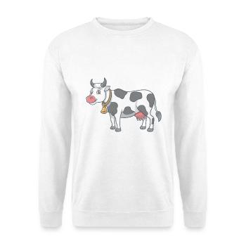 Kuh Cartoon Illustration Kawaii für Kinder - Unisex Pullover - Weiß - Vorne