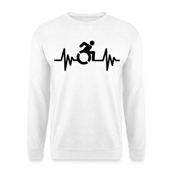 Bild Rollstuhlsymbol mit Herzfrequenz * - Unisex Pullover - Weiß - Vorne