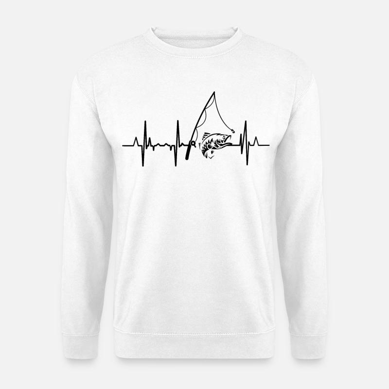 Ligne de cœur de pêche - Sweat-shirt Unisexe - blanc