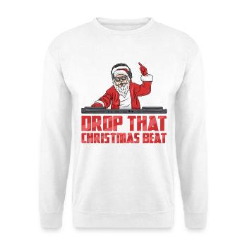 DJ Santa - Unisex Pullover - Weiß - Vorne - Alina (178cm) & Michal (187cm)