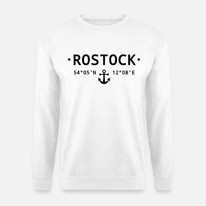 Rostock Koordinaten - Unisex Pullover - Weiß