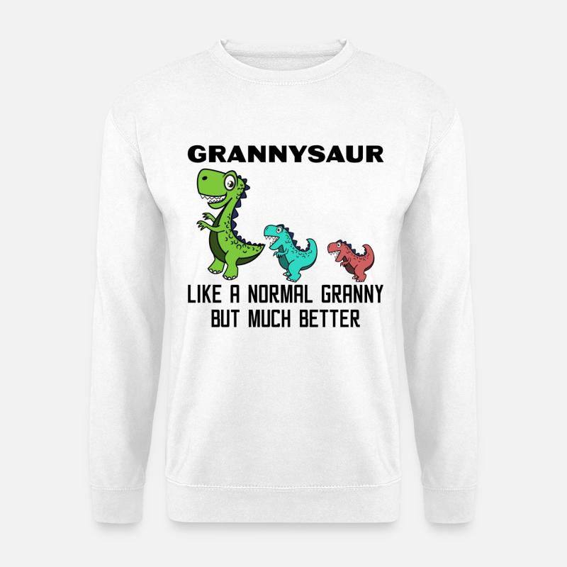 Lustig Großmutter Oma Dinosaurier Statement - Unisex Pullover - Weiß