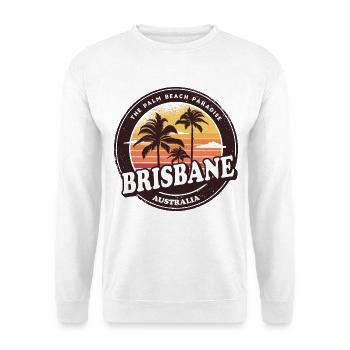 Brisbane Australien Vintage Beach Design - Unisex Pullover - Weiß - Vorne