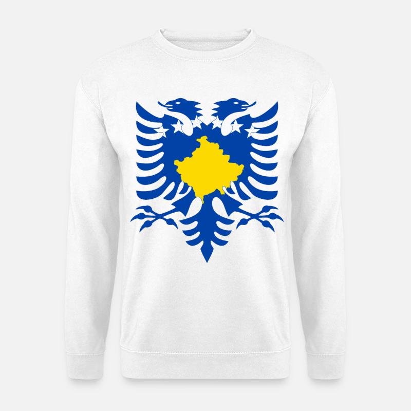 Albanien Kosovo Flagge - Unisex Pullover - Weiß