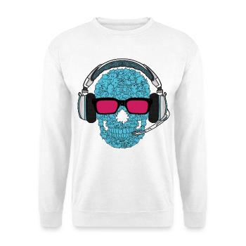 Musik Skull - Unisex Pullover - Weiß - Vorne