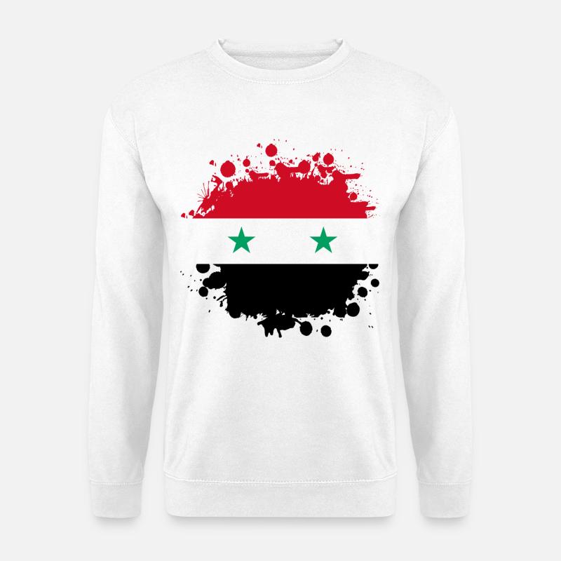 Syrien Flaggen Klecks - Unisex Pullover - Weiß