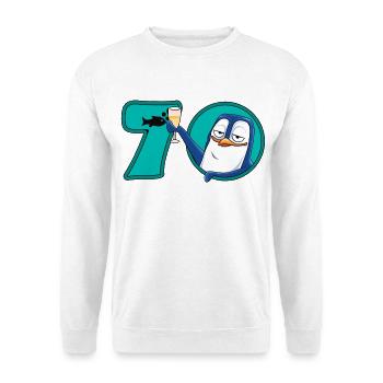 70 Jahre Geburtstag Jubiläum Pinguin - Unisex Pullover - Weiß - Vorne
