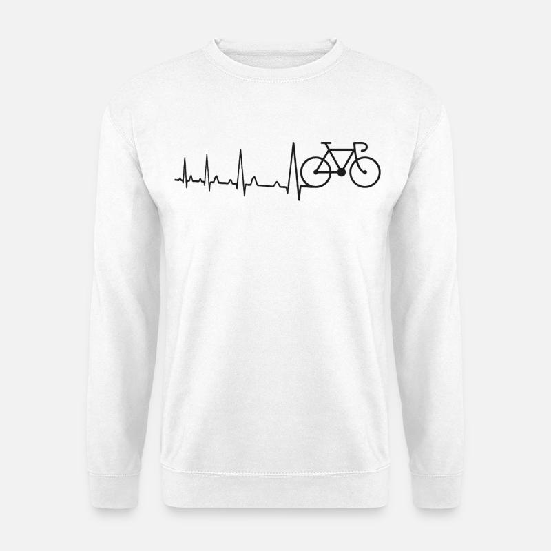 Herzschlag Rennrad Fahrrad - Unisex Pullover - Weiß