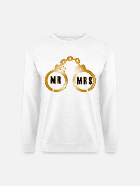 Goldenes Paar Handschellen-Emblem - Unisex Pullover - Weiß
