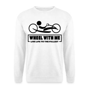 Roule avec moi avec mon handbike en fauteuil roulant * - Sweat-shirt Unisexe - blanc - Devant