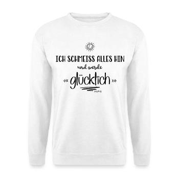 Glücklich - Unisex Pullover - Weiß - Vorne