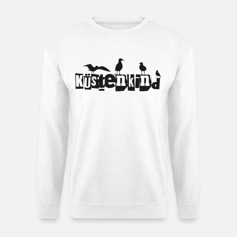 Küstenkind mit Möwen - Unisex Pullover - Weiß