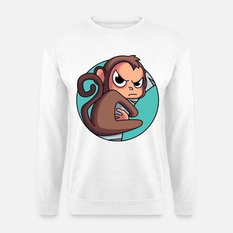 Äffchen auf die Palme gebracht - Unisex Pullover - Weiß