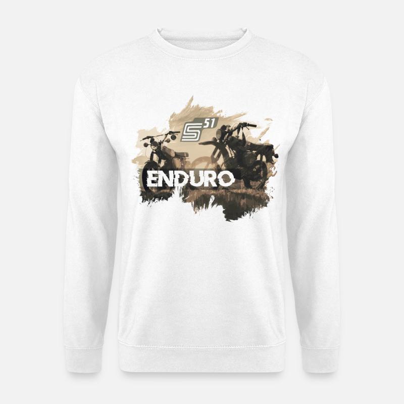 2 Enduro S51 im Sonnenuntergang - Unisex Pullover - Weiß