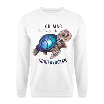 Ich mag halt einfach Schildkröten - Unisex Pullover - Weiß - Vorne