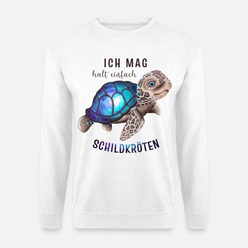 Ich mag halt einfach Schildkröten - Unisex Pullover - Weiß
