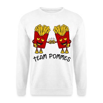 Team fries - Unisex Sweatshirt - white - Front