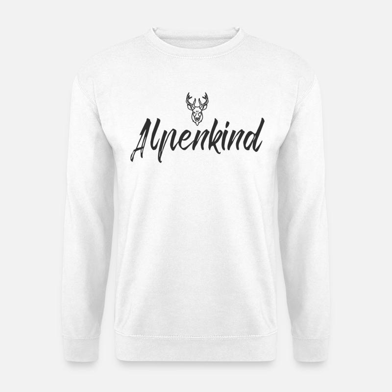 Alpenkind - Alpenkind Schriftzug - Unisex Pullover - Weiß