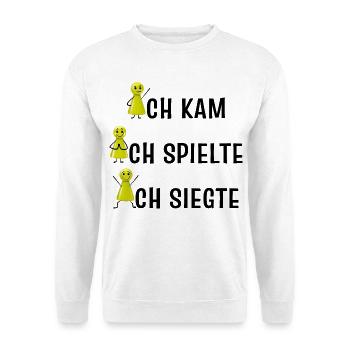 Glücksshirt Brettspieler Ich spiele immer mit Gelb - Unisex Pullover - Weiß - Vorne