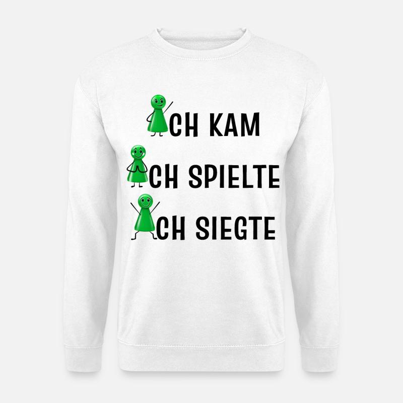 Brettspiele Liebhaber Ich spiele immer mit Grün - Unisex Pullover - Weiß