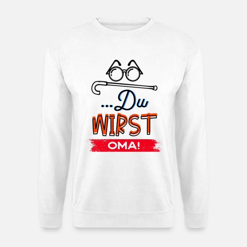 Großmutter Statement Oma Brille Sehschwäche Omi - Unisex Pullover - Weiß
