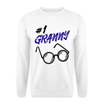 Omi Brille Statement Oma Beste Großmutter - Unisex Pullover - Weiß - Vorne