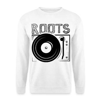 roots dj Symbol Plattenspieler icon Logo Grafik - Unisex Pullover - Weiß - Vorne